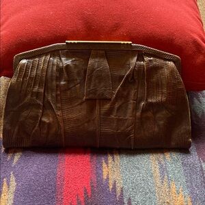 Elegant vintage genuine lizard Clutch Bag